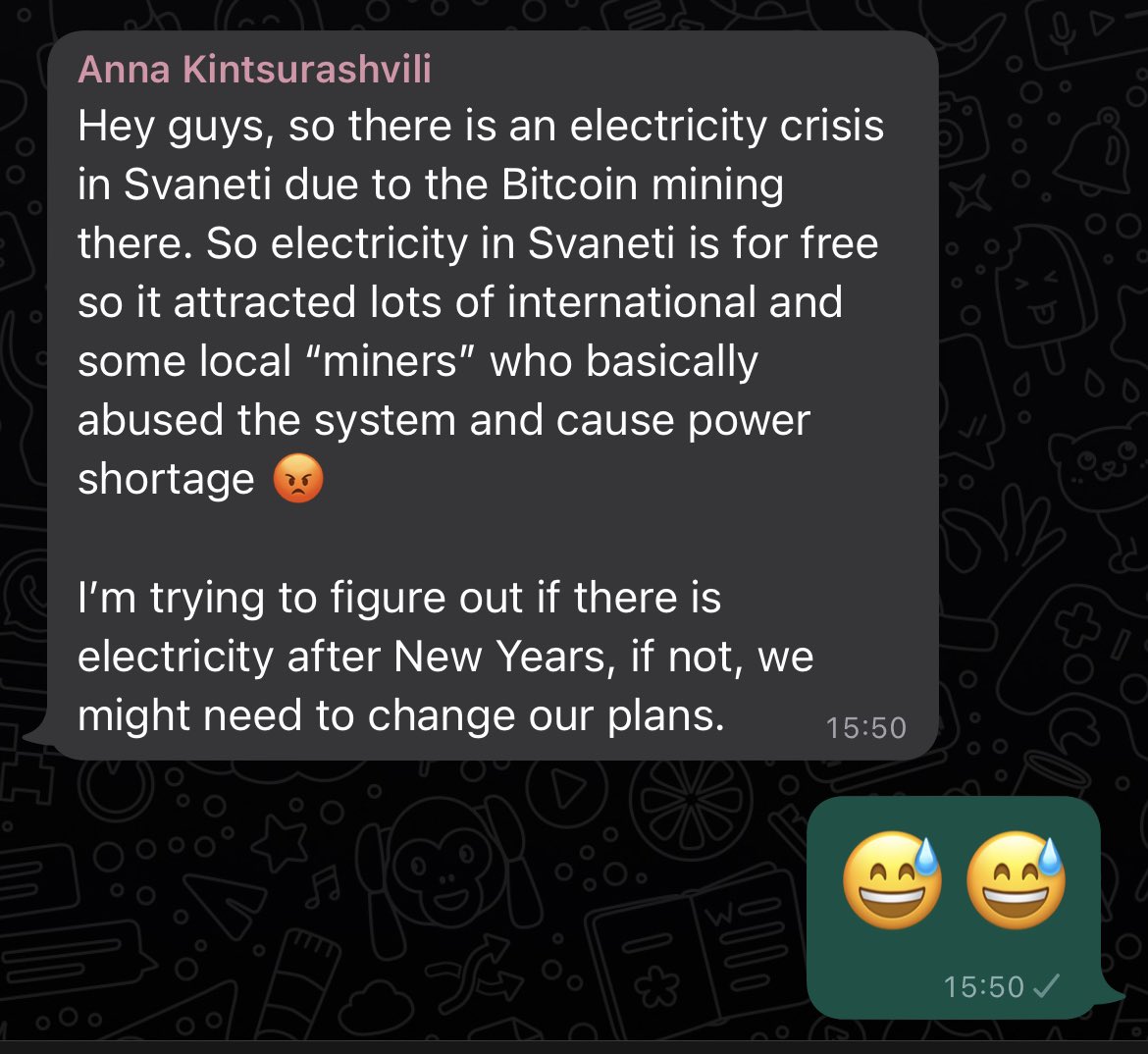 Austreenc's tweet photo. I would have never though that crypto would ruin my vacation plans. 😅 https://t.co/wHZl3Aib7L