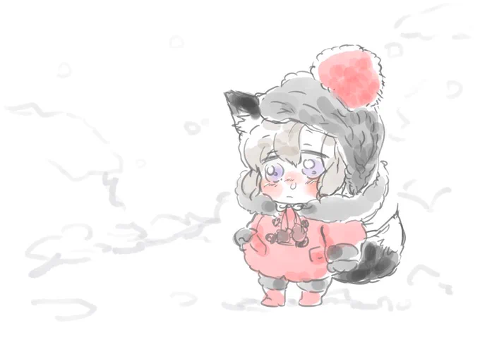 「ん?むこうのほうから ふしぎなおとがするぞ?」

おとが気になって、おぼうしから ぴくぴくお耳がはみでちゃった🤭

あ!むこうから とってもきれいな青年がやってくるよ

たいへん!しっぽも みえてるよ! 