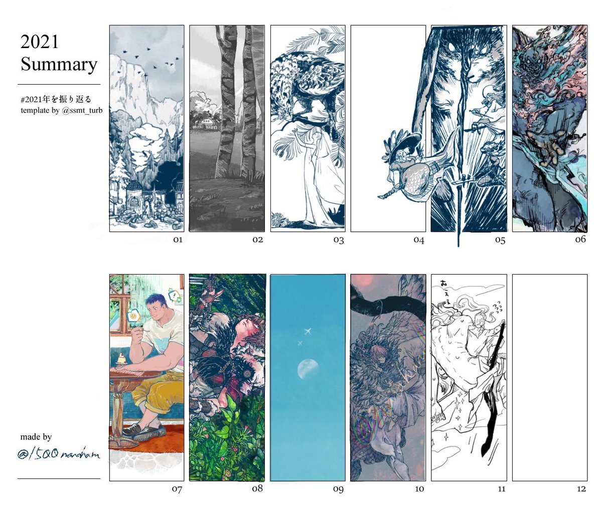#2021年の絵を振り返る
上半期はワンドロ、下半期はskebの絵と好きに描いたやつ!けっこう良いですね!!! 