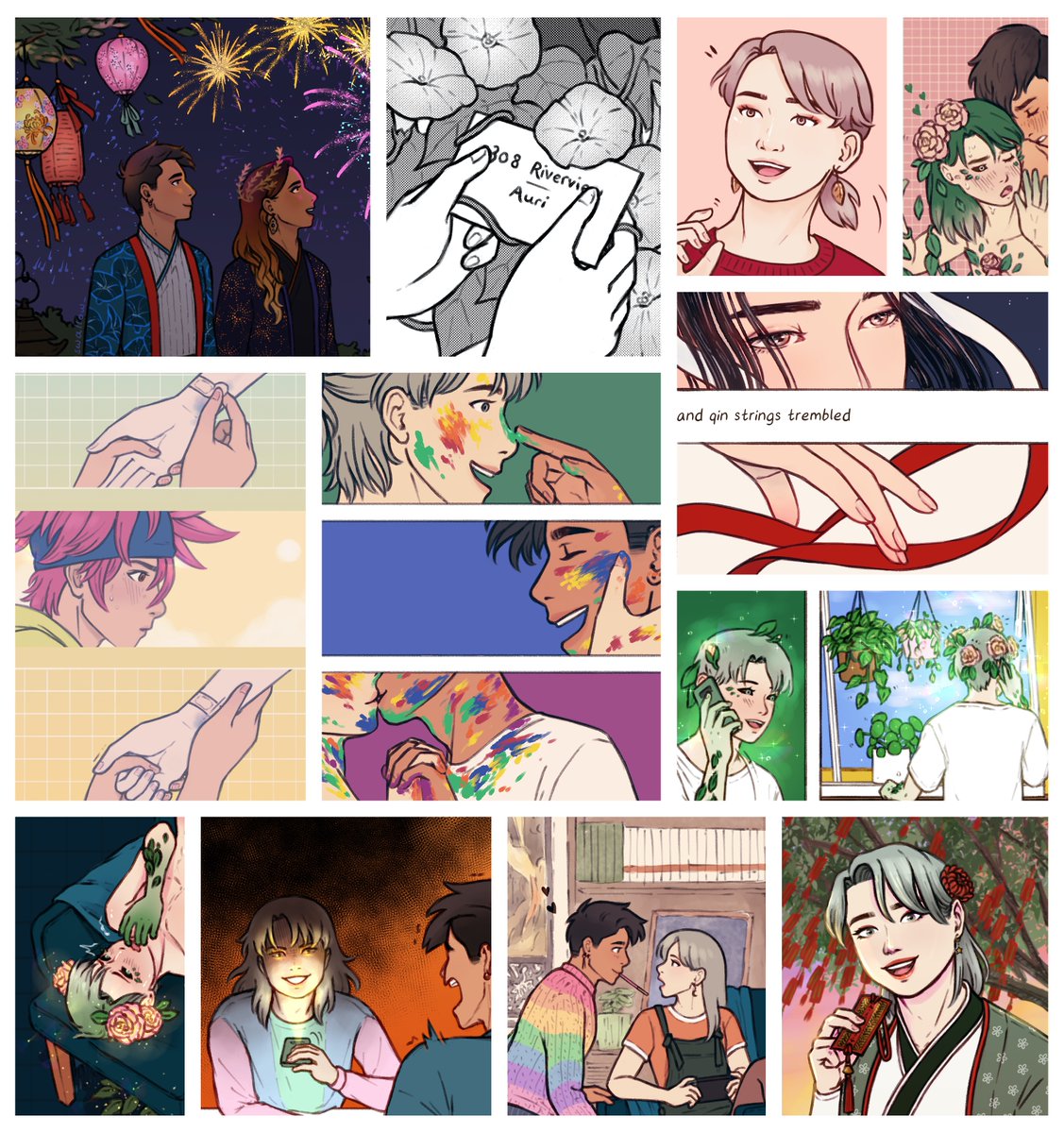 Another year over...! Subtle growth, but I know it's there behind the scenes. I stopped shying away from panel bgs and learned a lot from R18 and fanart! I thought I had peaked in 2020, but that couldn't be further from the truth! I'm so glad! #ArtSummary2021 