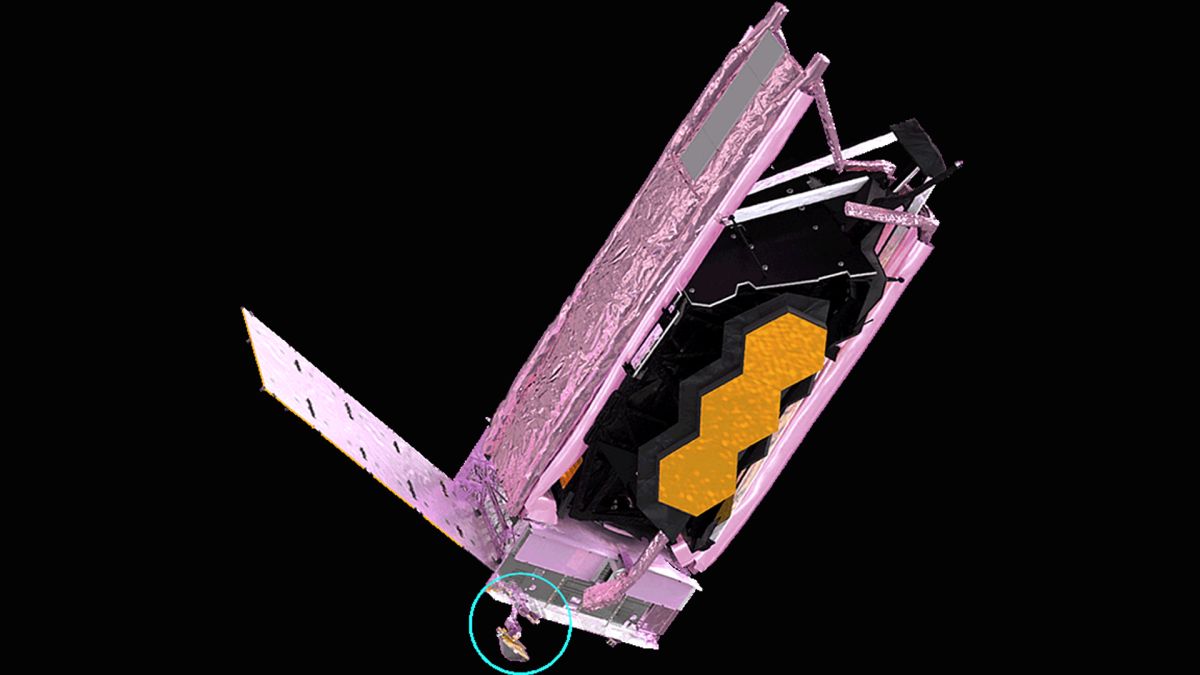 SPACEdotcom's tweet photo. James Webb Space Telescope successfully deploys antenna https://t.co/GqWhsDcYvc https://t.co/Po0rRu5fX9