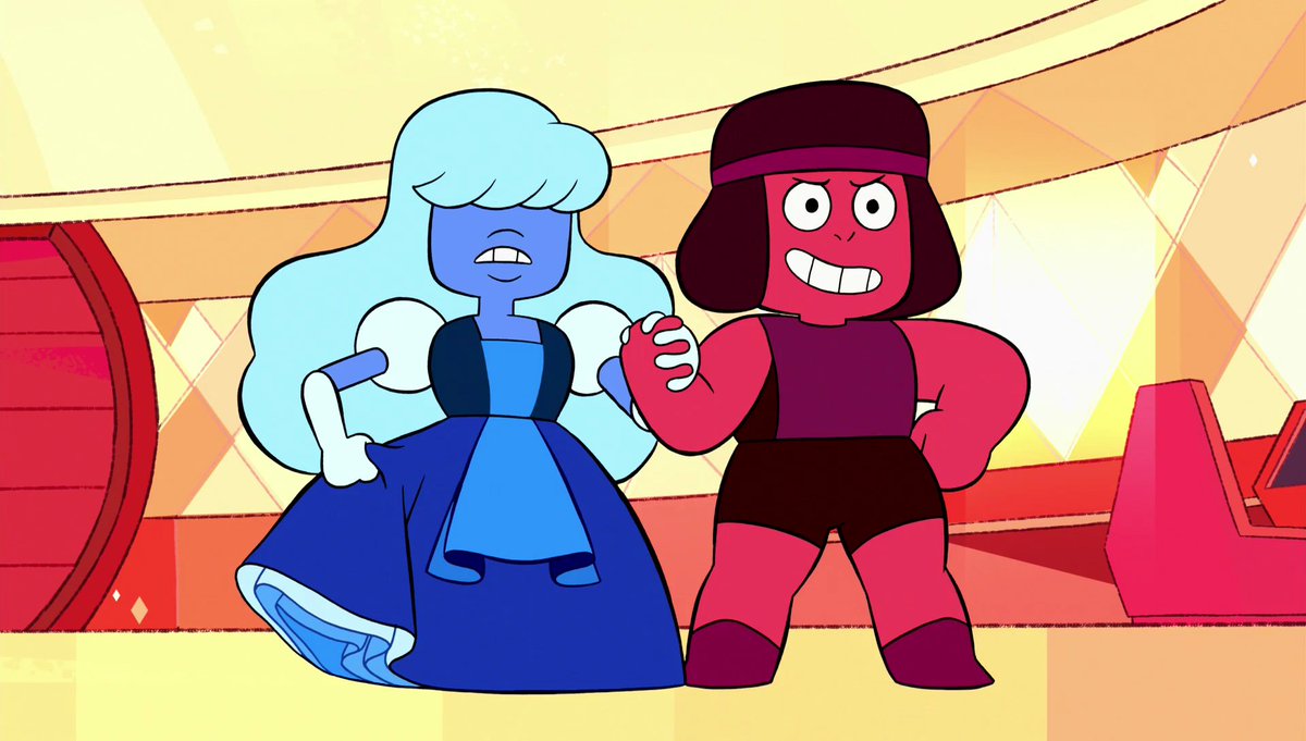 CoupleOTD's tweet photo. Todays couple is Ruby and Sapphire from Steven Universe! They are canon and married :)) https://t.co/vellRLkxqi