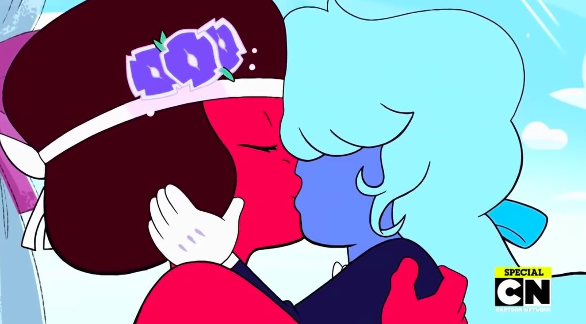 CoupleOTD's tweet photo. Todays couple is Ruby and Sapphire from Steven Universe! They are canon and married :)) https://t.co/vellRLkxqi