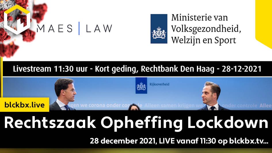 blckbxnews's tweet photo. Rechtszaak Opheffing Lockdown, 28-12-2021 LIVE vanaf 11:30 op https://t.co/NdVJHR4pr0... 

VIDEO: https://t.co/gYWwcDKTTt 

@BartMaes16 @NOS @RTLnieuws @rblommestijn @EvaVlaar @NUnl @hansvantelling @MinPres @hugodejonge @MinVWS @rivm @MarijnRinck @GGDGHORNL @parool @volkskrant https://t.co/Mu5kG9z9c4
