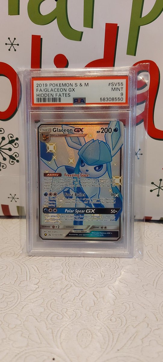 jat_93's tweet photo. I'm on Twitter now! To celebrate, let's #giveaway this #PSA 9 #Glaceon!

To enter:
1) Follow me on Twitter &amp; Twitch (link in bio)
2) RT + Like
3) Tag 2 friends
4) Be present on stream (12/28 - 12PM EST) to claim!

Good luck to all!

#Pokemon #PokemonCards #Eeveelutions #PKMN https://t.co/5GUUOBKkdT
