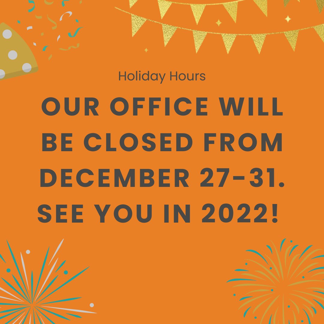 Our main office will be closed
