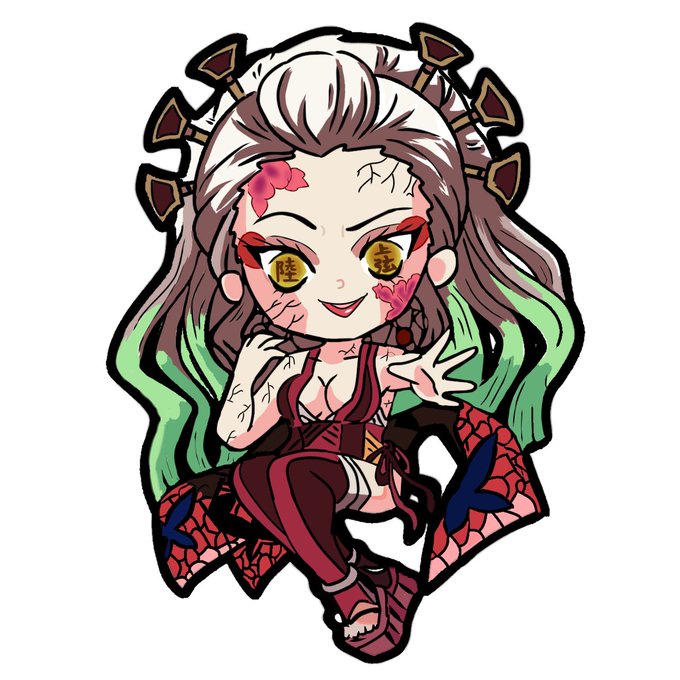 みゆもん　イラストさんがTwitterに投稿した堕姫(鬼滅の刃)のイラスト。