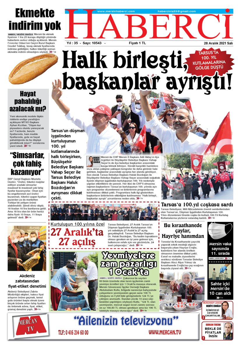 mersinhabercig's tweet photo. YEREL GAZETE OKU ŞEHRİNDEN HABERDAR OL, MERCAN TV İZLE SESİN DUYULSUN.
#Mersin #HaberciGazetesi https://t.co/TZ0sl4AqLk