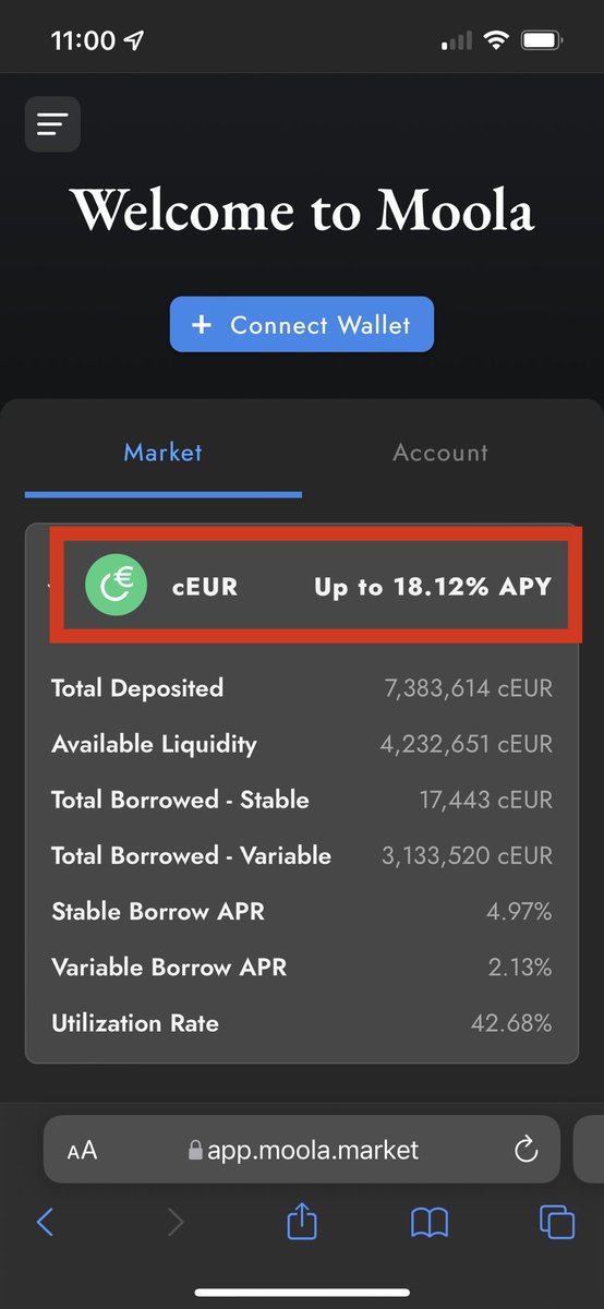 The highest APY for Euro savers is at app.moola.market 

#DeFi4ThePeople