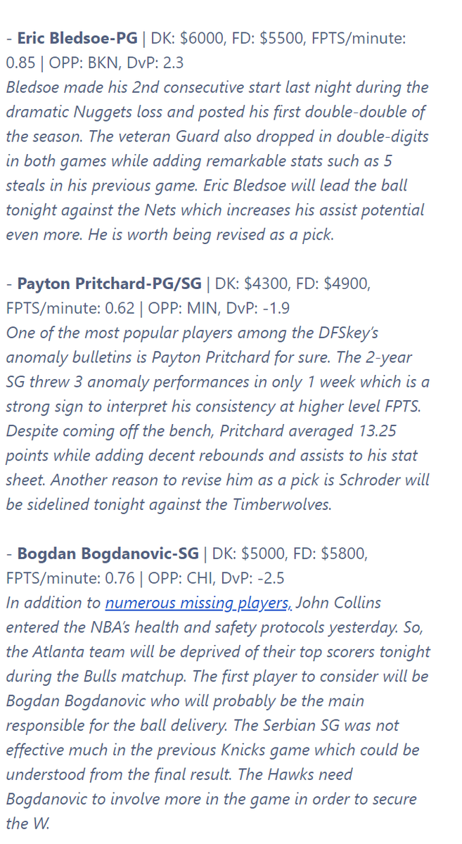DFantasyKEY's tweet photo. Off to a good start to the new week? These are our value plays for the 12/27 action! Good luck y'all!

https://t.co/SRYrPDZEr3

#DraftKings # NBADFS #FanDuel #DFSOptimizer https://t.co/pbXOkgpNLZ