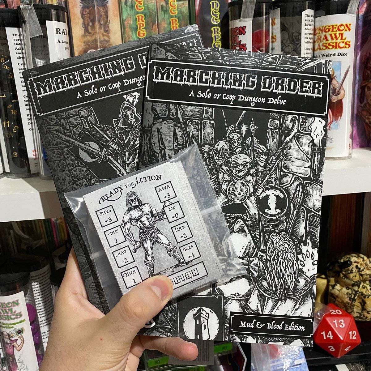 diogo_oldskull's tweet photo. Arrived just in time for the #Holidays celebrations! #MarchingOrder by @CrumblingKeep! A fantastic and atmospheric #SoloRPG or #Coop #DungeonCrawling #Game with simple enough rules but crunch enough to satisfy more detailed oriented folks! And the #Art is #OldSchool! https://t.co/6RGr1jVOhQ