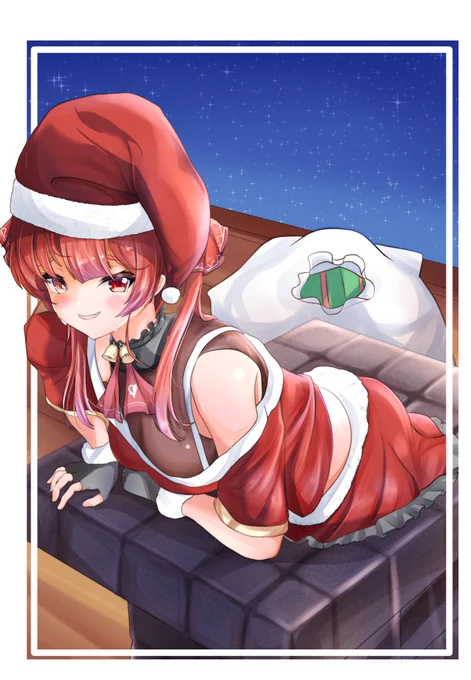#マリンのお宝
煙突で詰まるサンタマリン船長 