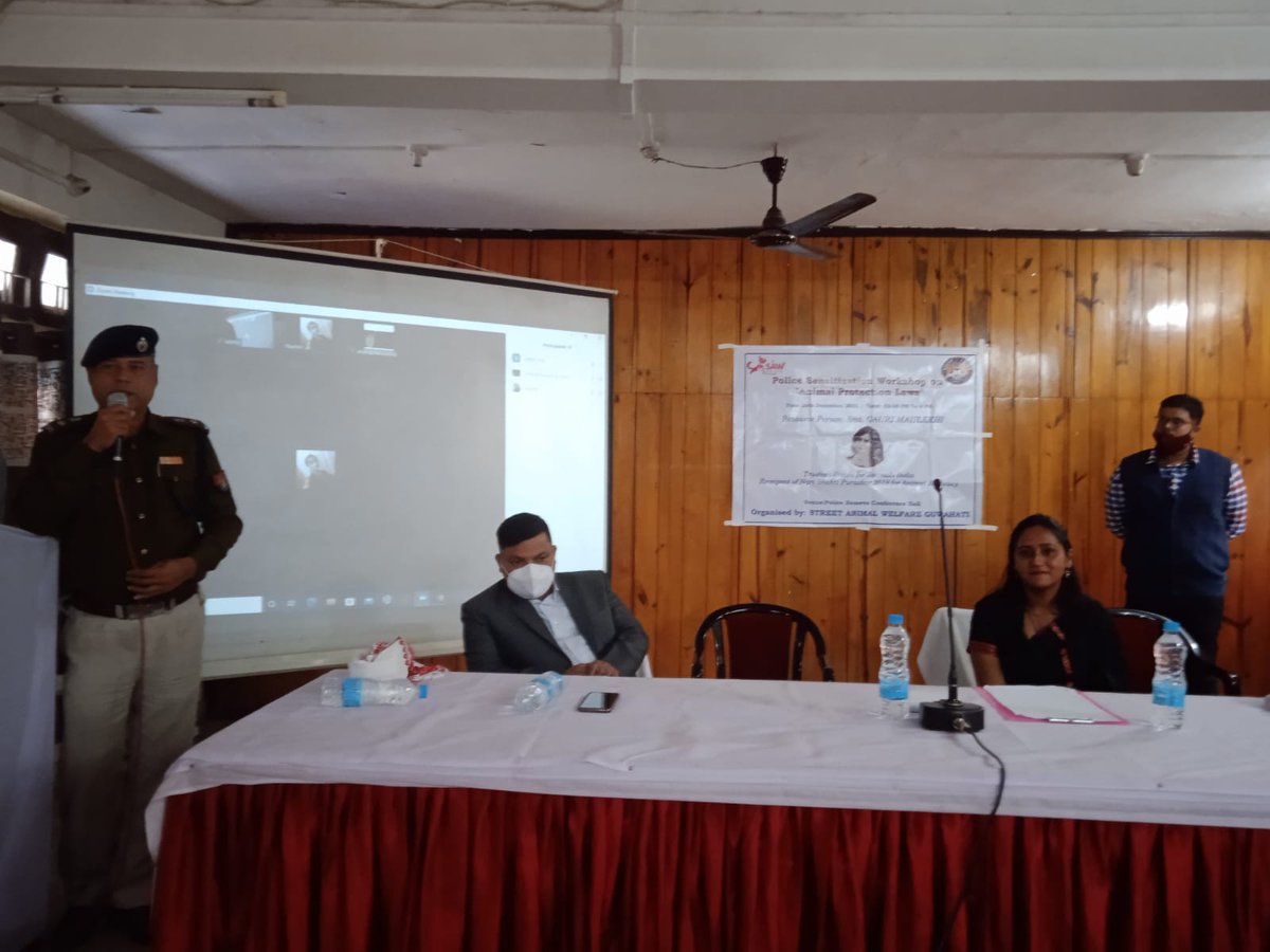GuwahatiPol's tweet photo. A Sensitisation Programme on 'Animal Protection Laws' was held at Police Reserve to equip our personnel towards ensuring the effective protection of our 4-legged friends. 

Rashmi Choudhury, Founder, Street Animal Welfare &amp; Gouri Maulekhi were the key speakers.

#protectanimals https://t.co/QjK4Dq1y3s