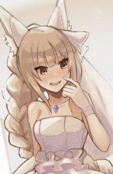 「あはは・・・似合ってるかな・・・?」
ニアちゃんウェディングドレス!リクエストありがとうございましたー!
#Xenoblade2
#ゼノブレイド2 
#if 