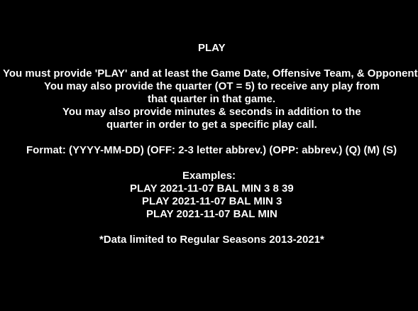 NFLDataBot's tweet photo. Instructions on how to request specific or random information when you mention @NFLDataBot https://t.co/tKZ0188aks