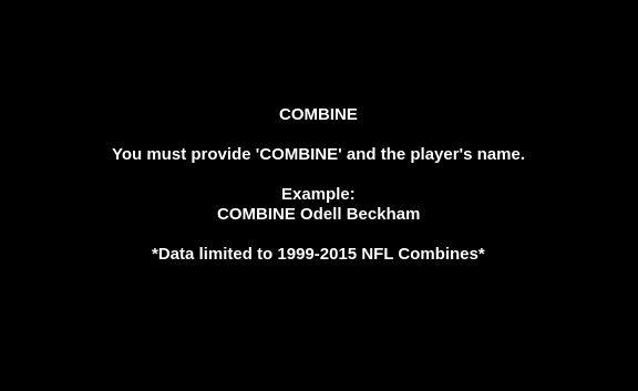 NFLDataBot's tweet photo. Instructions on how to request specific or random information when you mention @NFLDataBot https://t.co/tKZ0188aks