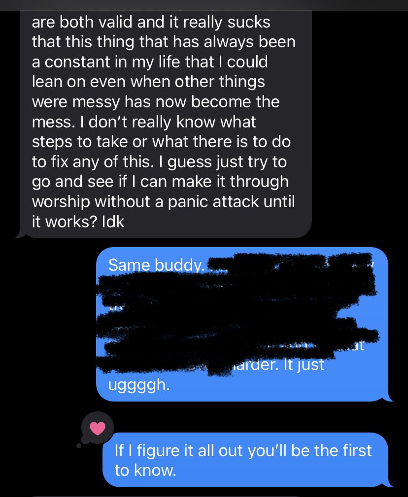 hoopersnook's tweet photo. Some of y’all keep telling people there is no reason to be not attending church. But. Refuse to hear reasons.

Meanwhile, kids/nextgen leaders are sending me messages like this &amp; I don’t know what to say much bc it’s also how I feel after almost 40yrs in ministry. So I listen. https://t.co/VJBBEr6CDM