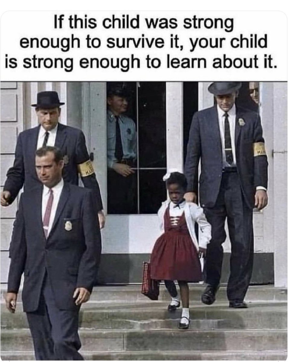 We cannot erase history. We can learn from it.

Ruby Bridges was the first African-American child to desegregate the all-white William Frantz Elementary School in Louisiana during the New Orleans school desegregation crisis on November 14, 1960. She was six years old at the time.