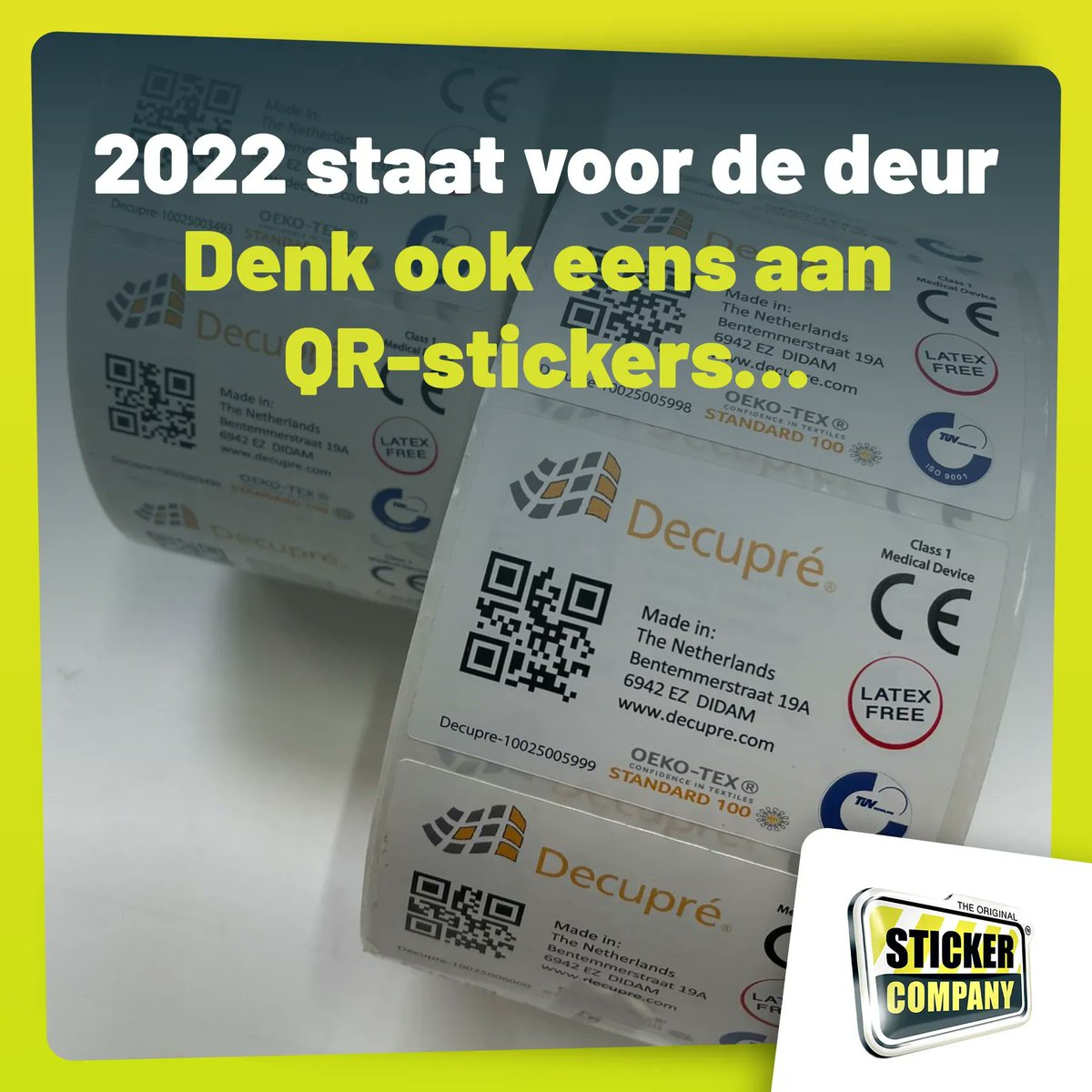 In 2021 maakte de QR-code zijn comeback, in 2022 zal deze alleen maar meer toegepast gaan worden. Denk er dus ook eens aan om een QR-code te gebruiken op je stickers.

Lees er meer over op: stickercompany.nl/aanbod/barcode…

#stickers #QRcode #QRcodestickers #etiketten #vanzelfklevend