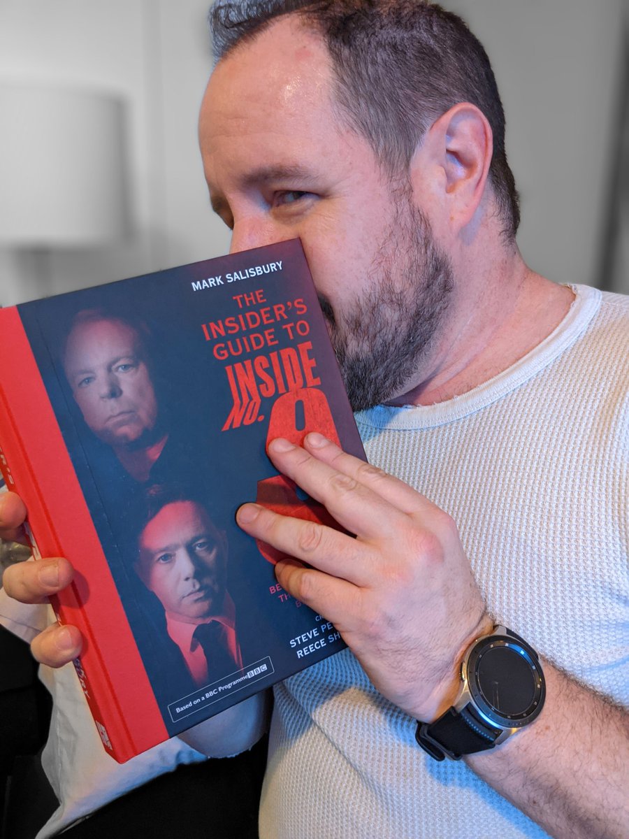 Christopher was chuffed with his pressie, that I brought back to Chicago from the wildy entertaining event w <a href="/SP1nightonly/">Steve Pemberton</a> <a href="/ReeceShearsmith/">reeceshearsmith</a> and <a href="/mark_salisbury/">Mark Salisbury</a> at the Barbican. He's very eager to get his nose stuck into it. He just loves the scent of a new book.
@InsideNo9Tweets