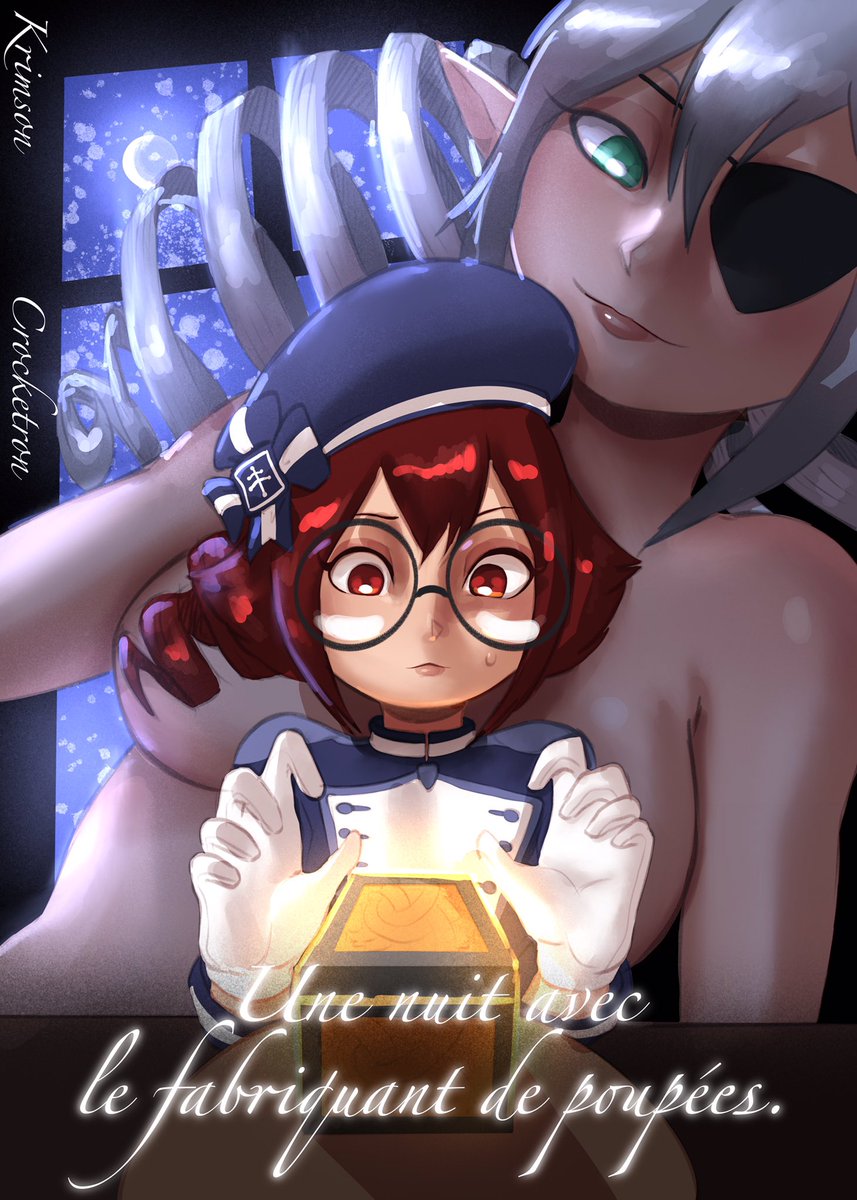 Cover of a new comic commissioned by Crocketron ^^, it will be a 14 pages simple colors comic, Cecil is a maid newly employed by Odette, a puppet creator, and tonight she’ll have to negociate her pay with the master.