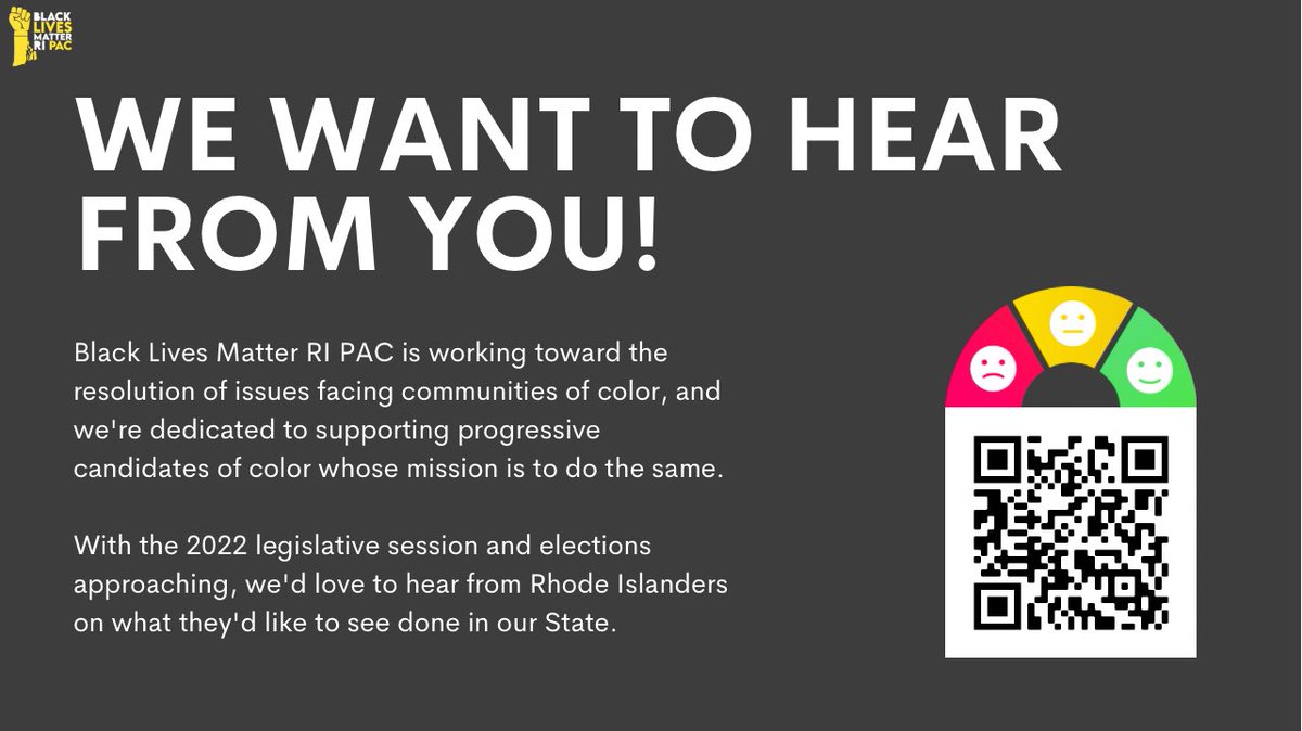 blmripac's tweet image. With the 2022 legislative session and elections approaching, we'd love to hear from Rhode Islanders on what they'd like to see done in our State. Use the link in our bio or attached to fill out the survey! 

docs.google.com/forms/d/e/1FAI…