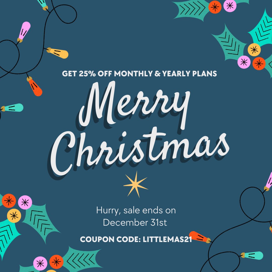 littlely_url's tweet image. Hurry, our Littlely Christmas Sale is still on until December 31st. Get 25% OFF on all monthly and yearly plans. Up to $500+ in savings! 

#littlely #urlshortener #merrychristmas #sale #promotion #subscriptions