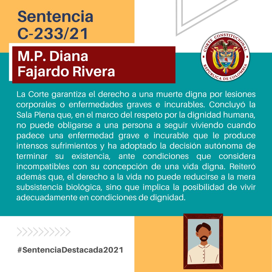 CConstitucional's tweet photo. #SentenciaDestacada2021 I Sentencia C-233/21: https://t.co/Jf2nmkU6Mn
M.P. Diana Fajardo Rivera. https://t.co/6YJUQfozVa