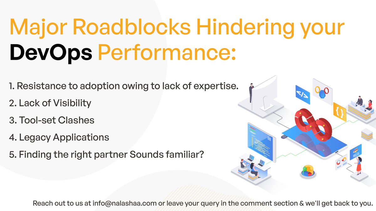 nalashaa's tweet photo. Keep an eye on these roadblocks that might slow down the smooth DevOps journey.
#devops #rpa #processautomation #devopsperformance https://t.co/zjd2TjkzBw