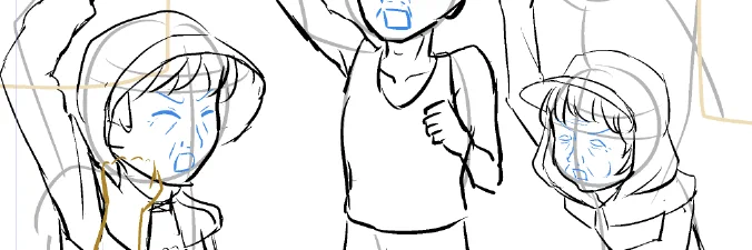 何が悲しくてジジババをいっぱい描いてるんだこれ凪の話なのに 