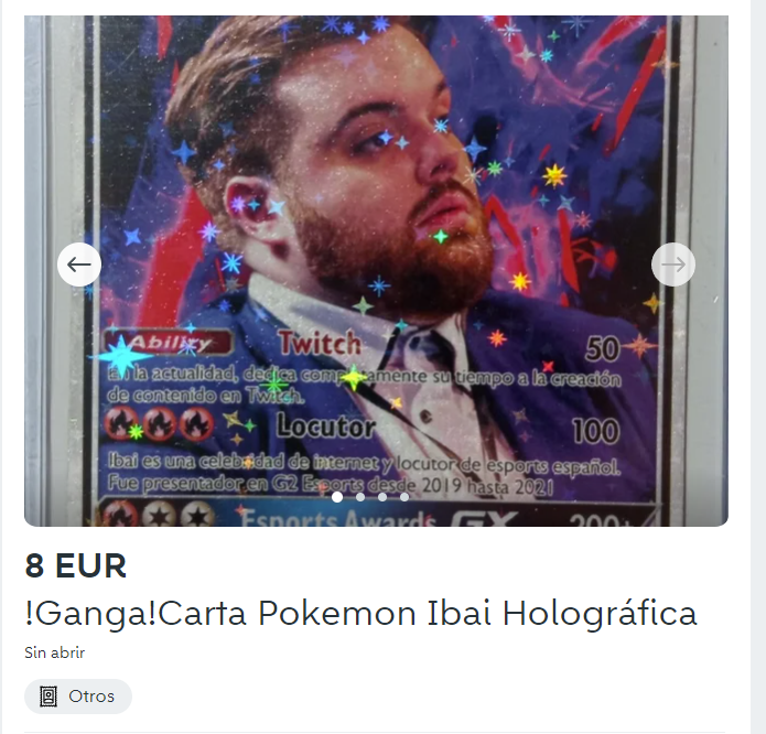 PokeMasters_'s tweet photo. @IbaiLlanos ¿Por qué venden una carta de Pokémon tuya en wallapop? 😂😂😂 https://t.co/PFn62ry7NH