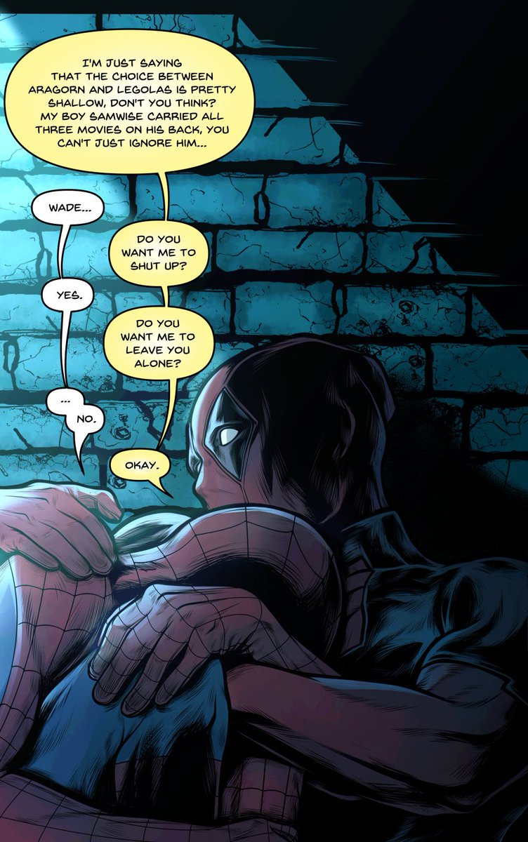 thefuzzyaya's tweet photo. Spider-man/Deadpool https://t.co/87bvlhT2VE