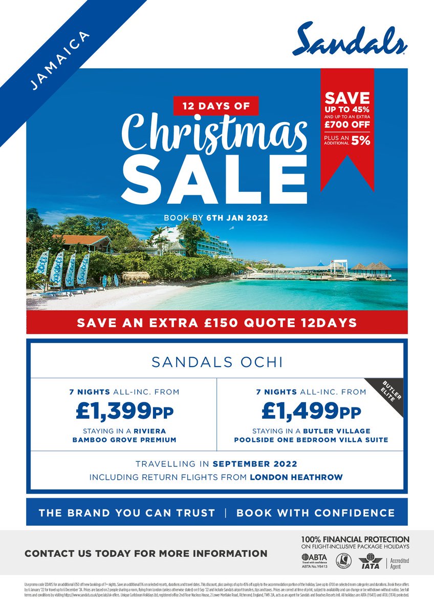 nextescapeuk's tweet photo. Great offers! Next Escape your local Booking Agent for Sandals and Beaches holidays. Taking 2022 bookings. https://t.co/KBtCX49f1f