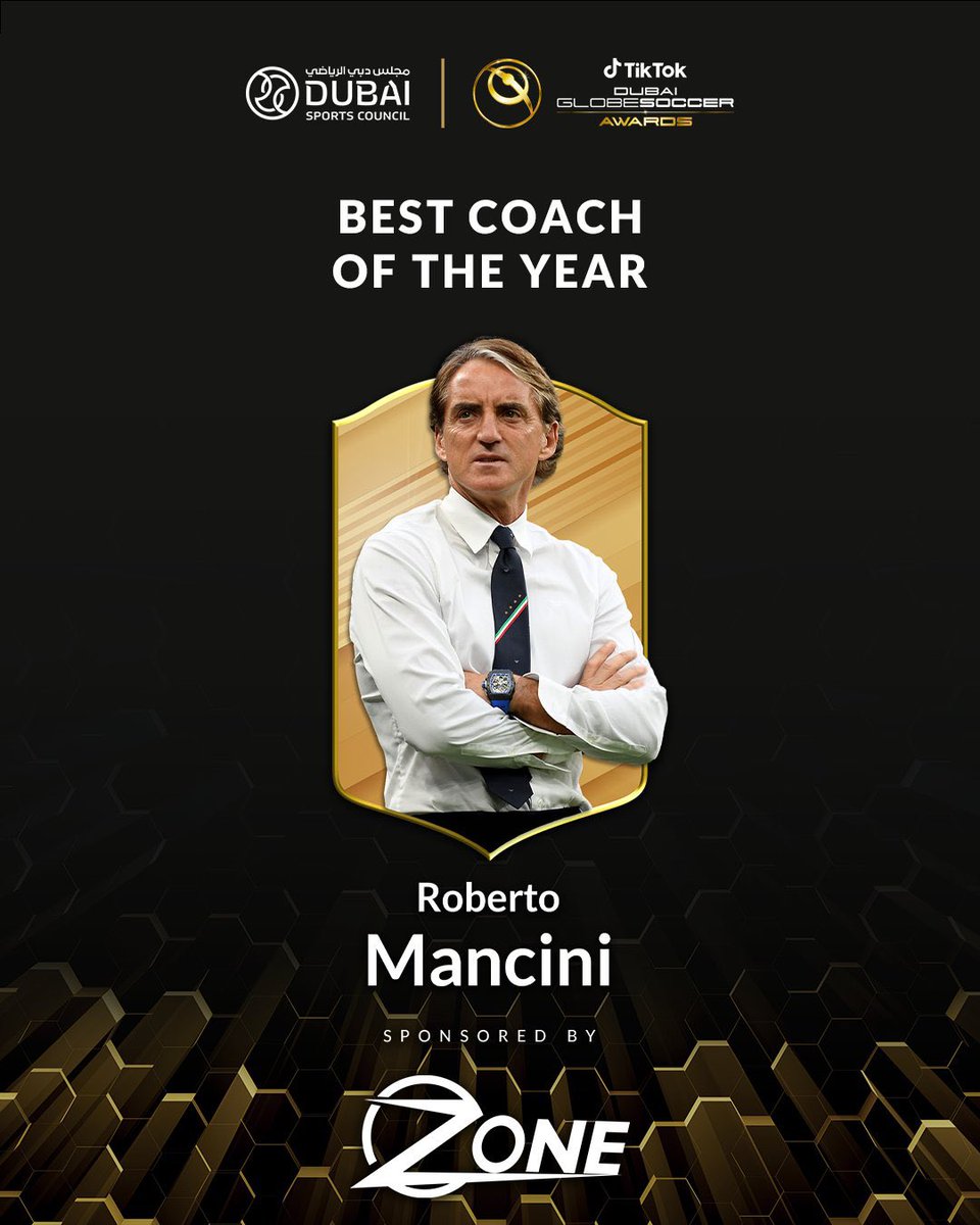 🔴 OFFICIEL ! Roberto Mancini est élu Entraîneur de l'année aux #GlobeSoccerAwards ￼! 🇮🇹