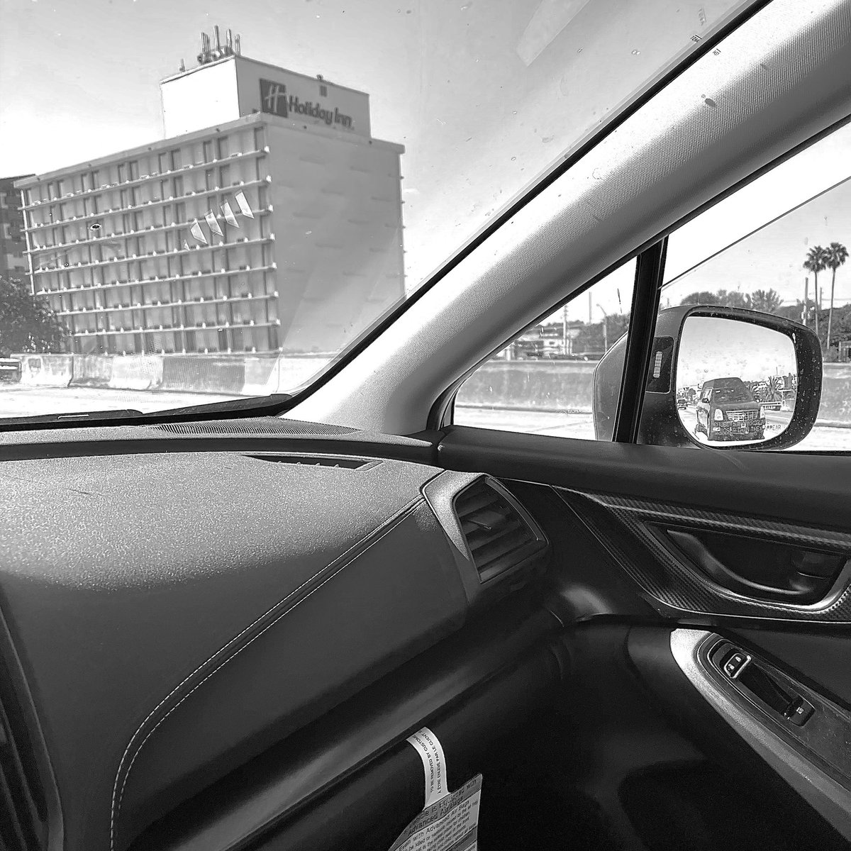 Clip275's tweet photo. Hearse behind me on the highway. Keep your enemies close & when they sleep on you, tuck em in. Objects may be closer than they appear. #redtablestudios https://t.co/XwGwxz1YSK