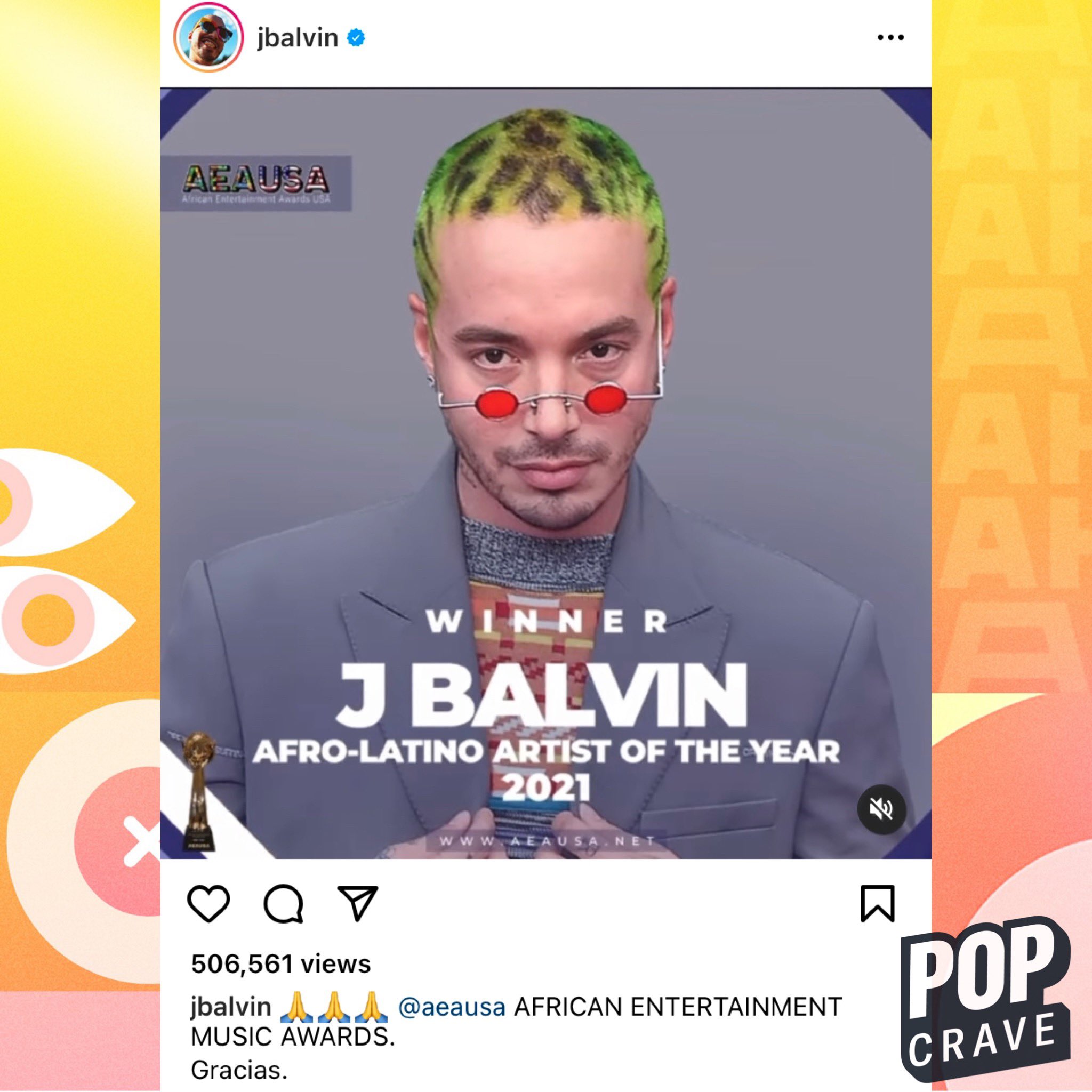 J Balvin becomes the 'Afro-Latino Artist of the Year