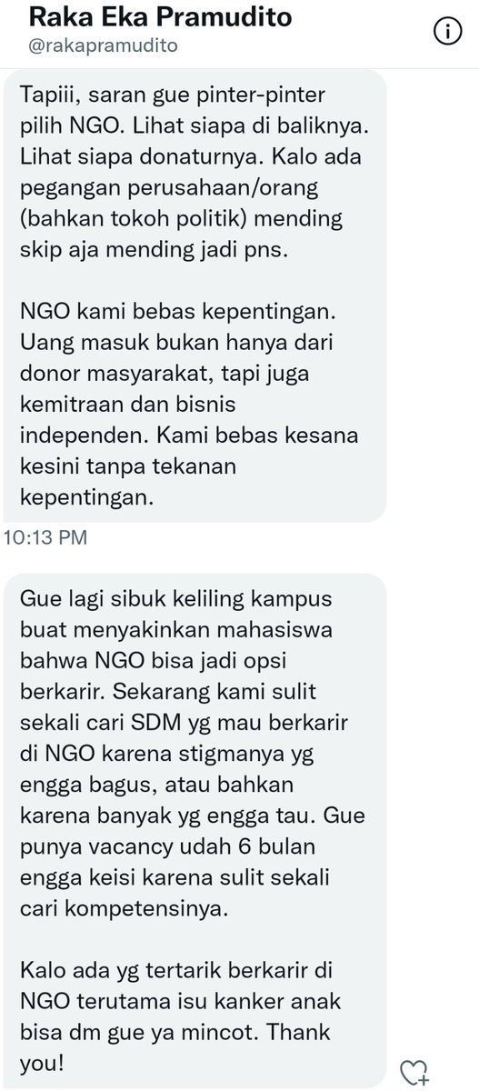 hrdbacot's tweet photo. Masih soal NGO nih banyak juga DM yg masuk

Yang tertarik join NGO yang fokus ke kanker anak bisa DM Mas @rakapramudito https://t.co/jpqS1aUwl8