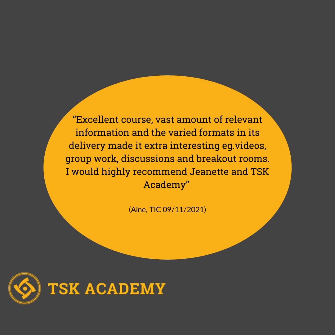 TSK_Academy's tweet photo. Thank you to Aine who recently took part in our Certificate in Trauma Informed Care and Behaviour Management Course. 
Aine has enjoyed our courses so much, she has taken part in them all@
Aine has become like family to us now 😌 💕
#review #tskacademy #CPDtraining #traumainformed https://t.co/kvs8A4IWfn