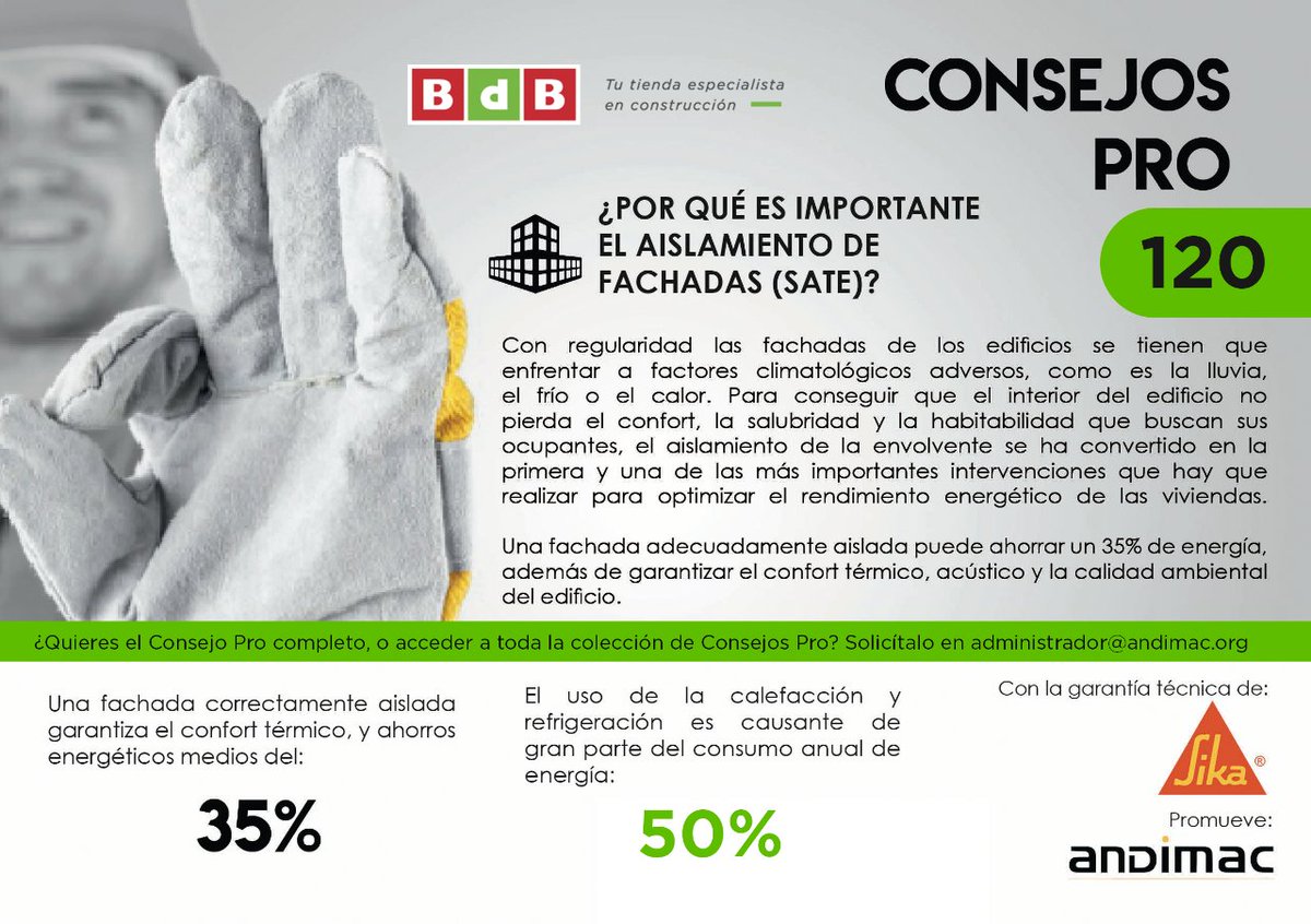 Grupo_BdB's tweet photo. ✅ El aislamiento de la envolvente es una de las intervenciones indispensables para optimizar el rendimiento energético de las viviendas. #ConsejoPRO👆
Consulta las 5 ventajas clave del sistema de aislamiento térmico por el exterior 🔗 https://t.co/TKbZ4zTft8 https://t.co/OJwCvk6AHI