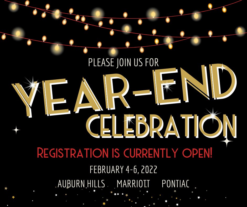 Don't forget to get registered today for the JCI Michigan Year-End Celebration. We hope you join us February 4-6, 2022 as we recognize all that happened in 2021. Visit jcimi.org/year-end-celeb… to register. #JCI #Michigan #YearEndCelebration
