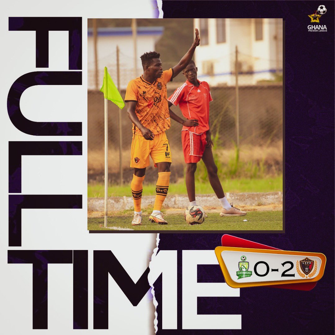XIWondersFC's tweet photo. ⏰ FT’
@ElminaSharks 0-2 @LegonCitiesFC
An emphatic win for the Royals away.
Goals scored by: Nasiru Moro and Augustine Dosu.
On to the next one! 🔥
#GPLwk10 #SharksCities https://t.co/67uv4e0fYy