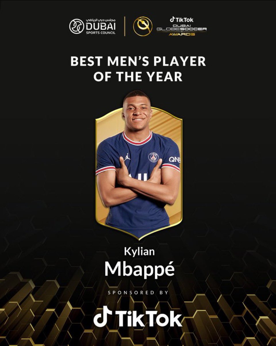 🇫🇷 Kylian Mbappé est élu meilleur joueur aux #GlobeSoccerAwards !