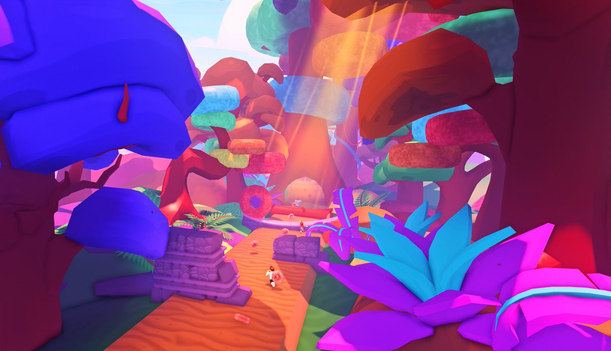 Some shots of Froot Loops World! Had the pleasure of doing the level and environmental design on this project. Check it out here (US only): roblox.com/games/82123129… #Roblox #RobloxDev #robloxart