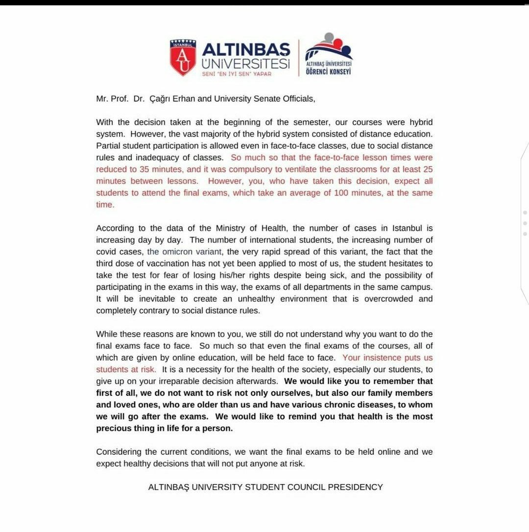 OMER_Alhurmuzi's tweet photo. Master's students in #altınbaş request that the final exams be online 
#master_altinbas_online
#AltınbaşOnlineSınavİstiyor https://t.co/cBgaJefzpG