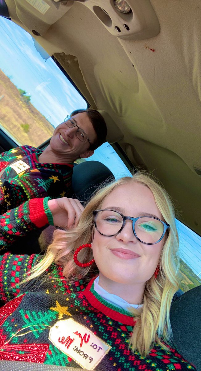 jay_bugg__'s tweet photo. first christmas with the love of my life. this goofy fella makes everything about our life fun and entertaining 🤪🥰 https://t.co/ybvcszCynM