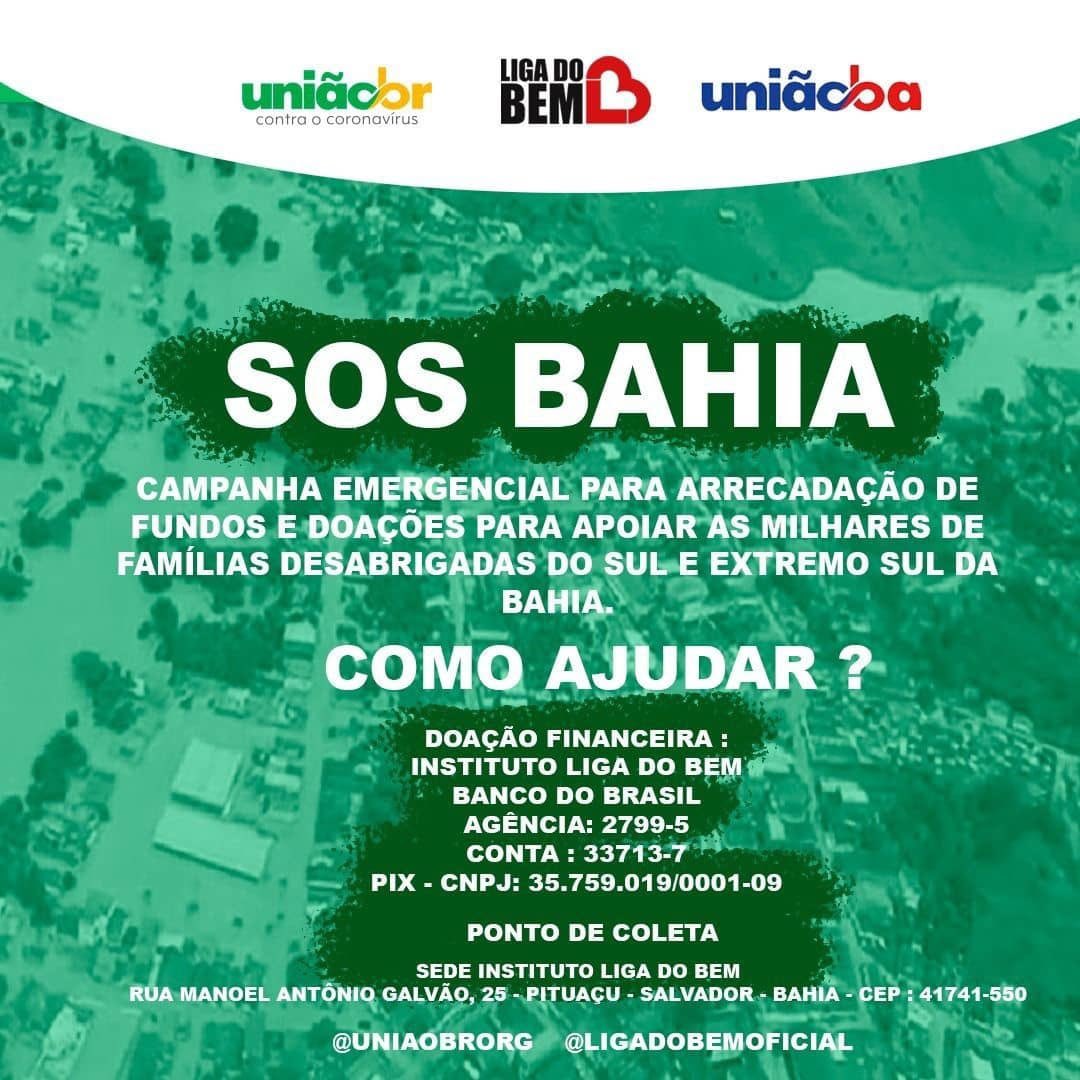 chamegoanavit's tweet photo. A Bahia precisa MUITO da nossa ajuda. É hora de unir forças! Vamos ajudar as cidades da Bahia que necessitam urgentemente de ajuda e de nossas orações. Muitas pessoas estão desabrigadas, ilhadas e feridas. Quem puder, ajude de alguma forma. Qualquer ajuda é válida. 🙏🏻 #SOSBahia https://t.co/AjdXHZUW8H