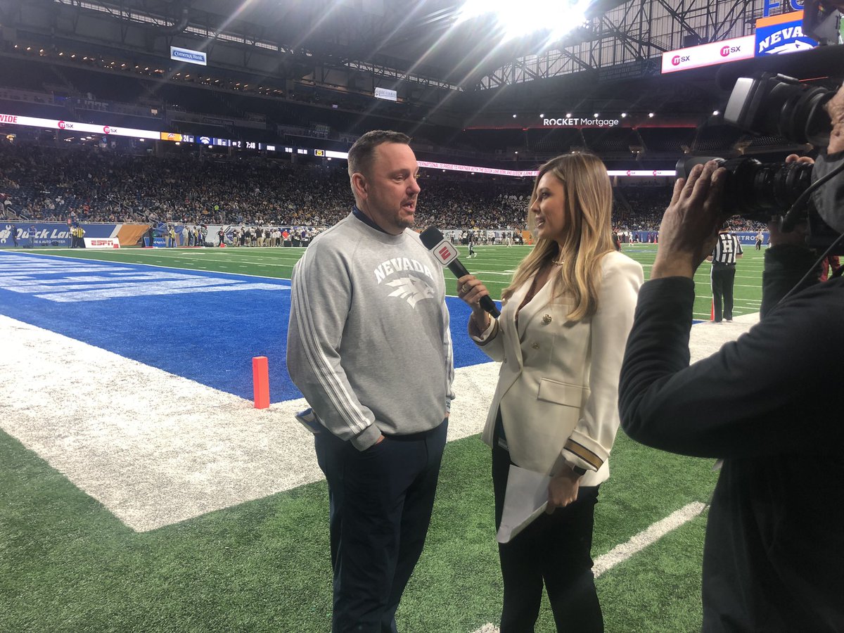 NevadaFootball's tweet photo. .@CoachKWils live on @espn during the 2021 @quicklanebowl
#BattleBorn // #NevadaIsHome https://t.co/66t4b2Su9A