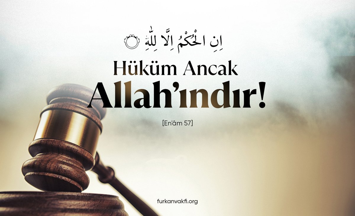 Hüküm ancak Allah'ındır! (En'am 57)

2FurkanGönüllüsü Tutuklandı
#FurkanaKumpas