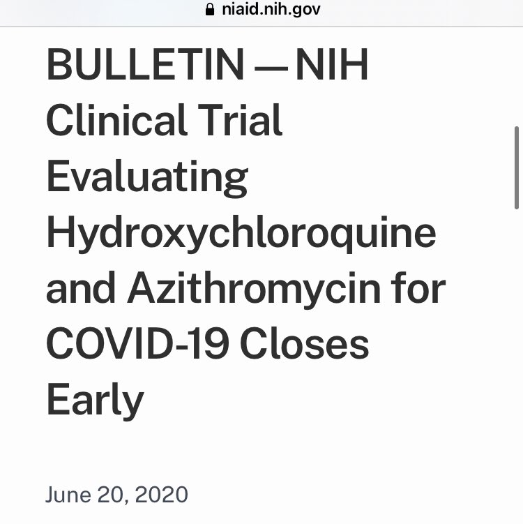 12/ Fauci’s agency pulled an early-use study of HCQ in June 2020 because it could not find more than 20 people for the study.(Read the screen grabs.)How do you not find more that 20 people? How do you not study this while claiming on TV that it has little use?Trust.