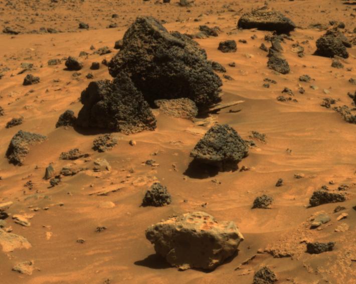 Rocks on red dirt